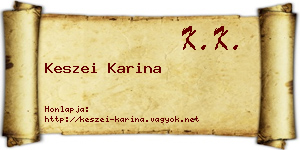 Keszei Karina névjegykártya